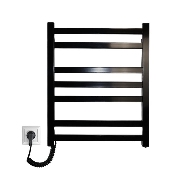 Рушникосушарка електрична Carino RICARDO з кнопкою Чорний глянець 590*490