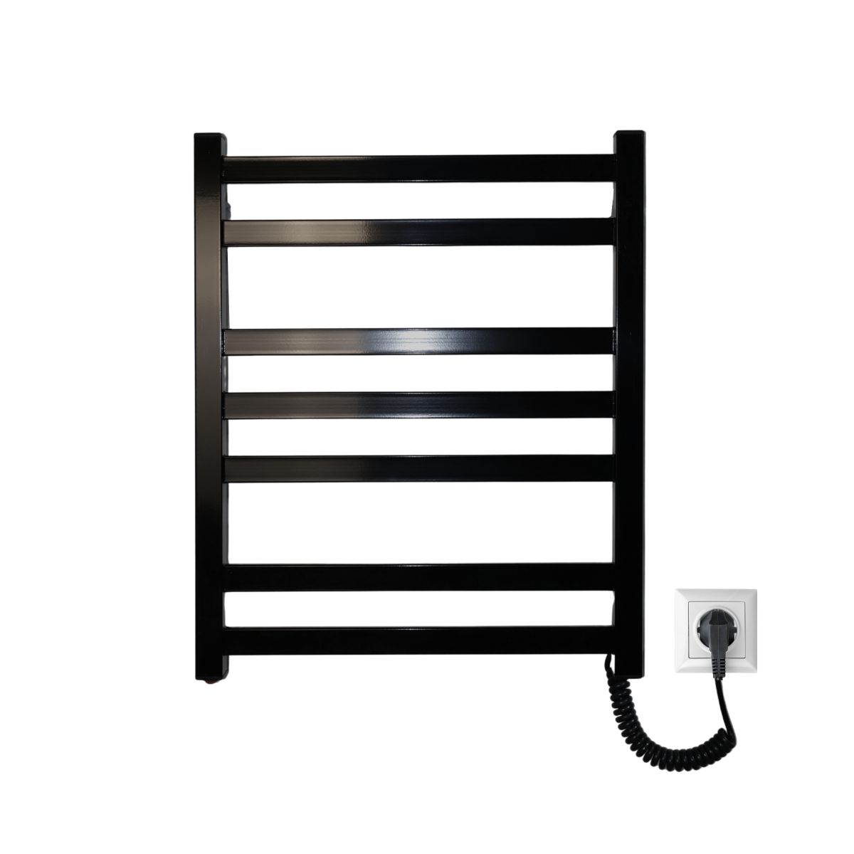 Рушникосушарка електрична Carino RICARDO з кнопкою Чорний глянець 590*490