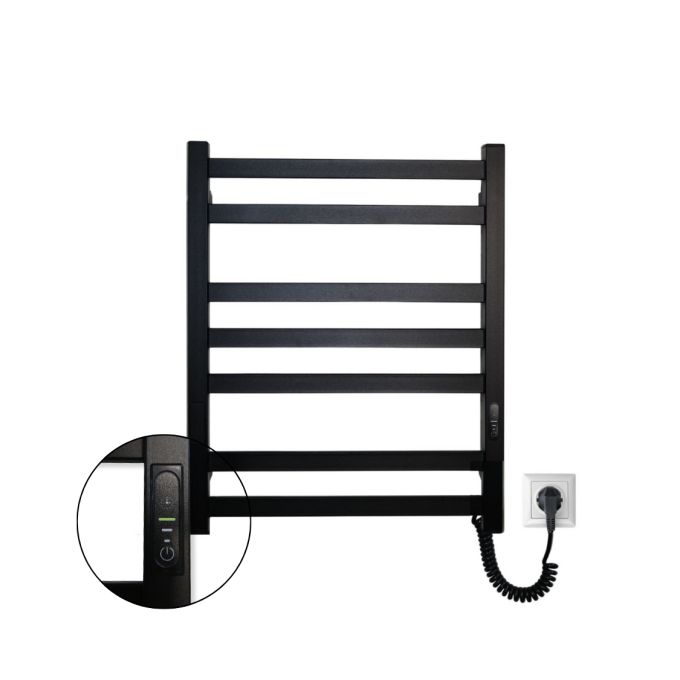 Рушникосушарка електрична Carino RICARDO з контроллером Чорний матовий 590*490