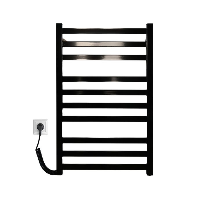 Рушникосушарка електрична Carino RICARDO з кнопкою Чорний глянець 790*490