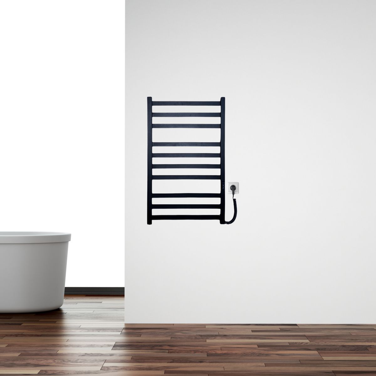 Полотенцесушитель электрический Carino RICARDO с контроллером Черный матовый 790*490