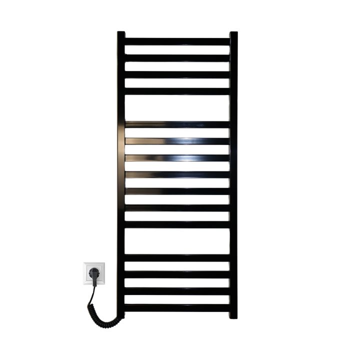 Рушникосушарка електрична Carino RICARDO з кнопкою Чорний глянець 1190*490