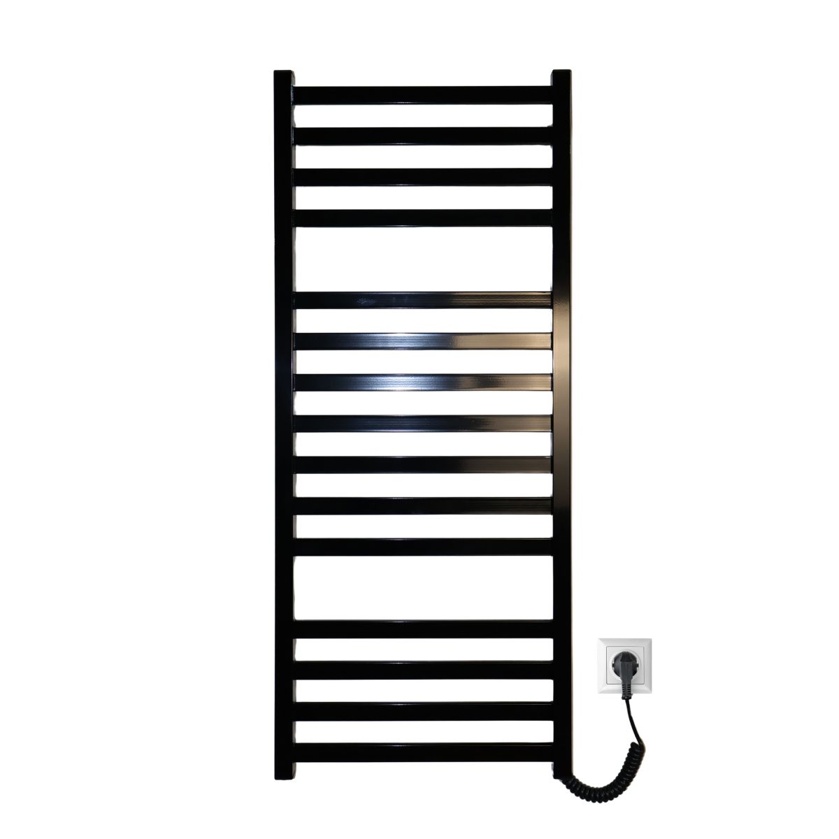 Рушникосушарка електрична Carino RICARDO з кнопкою Чорний глянець 1190*490