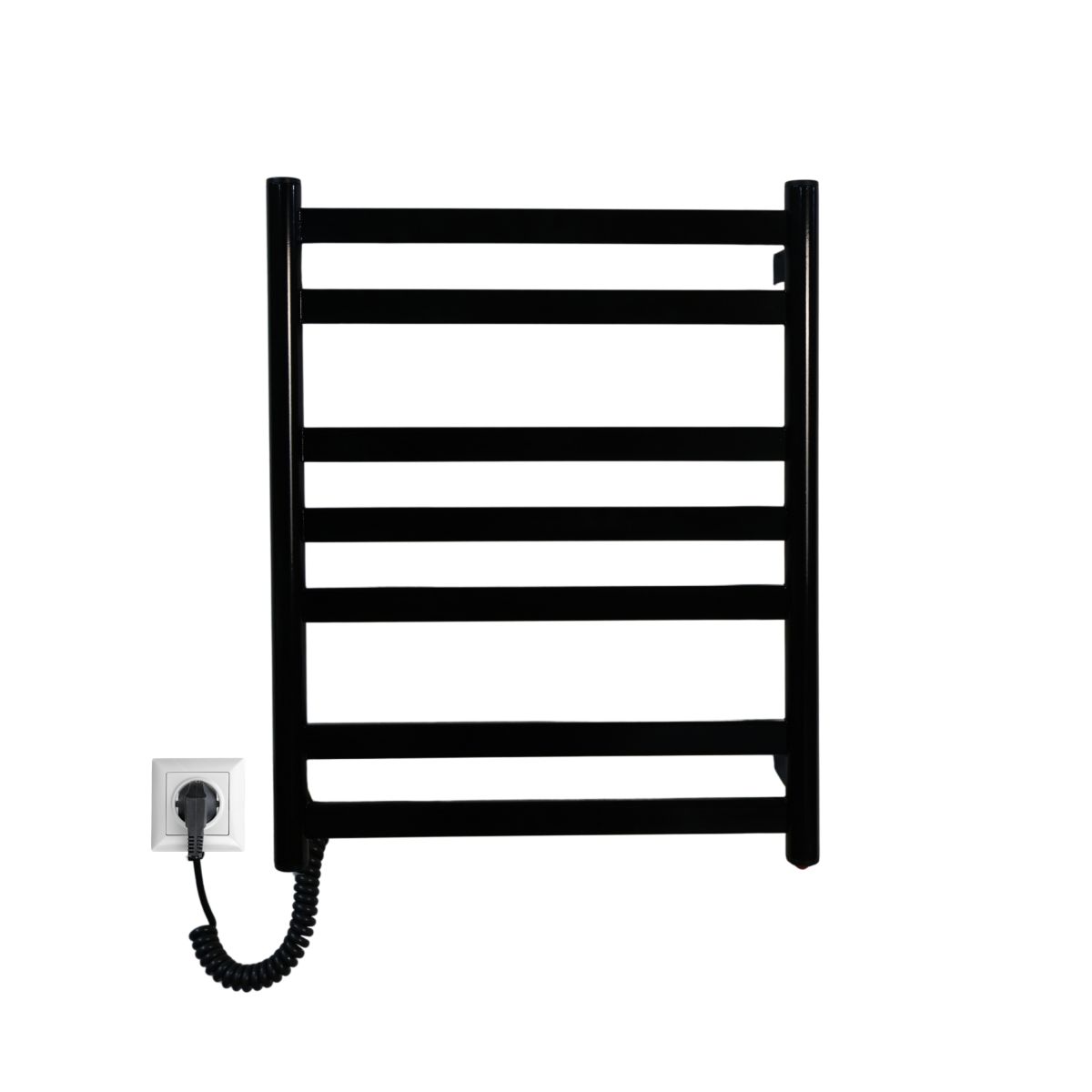 Полотенцесушитель электрический Carino MIA с кнопкой Черный глянец 590*490