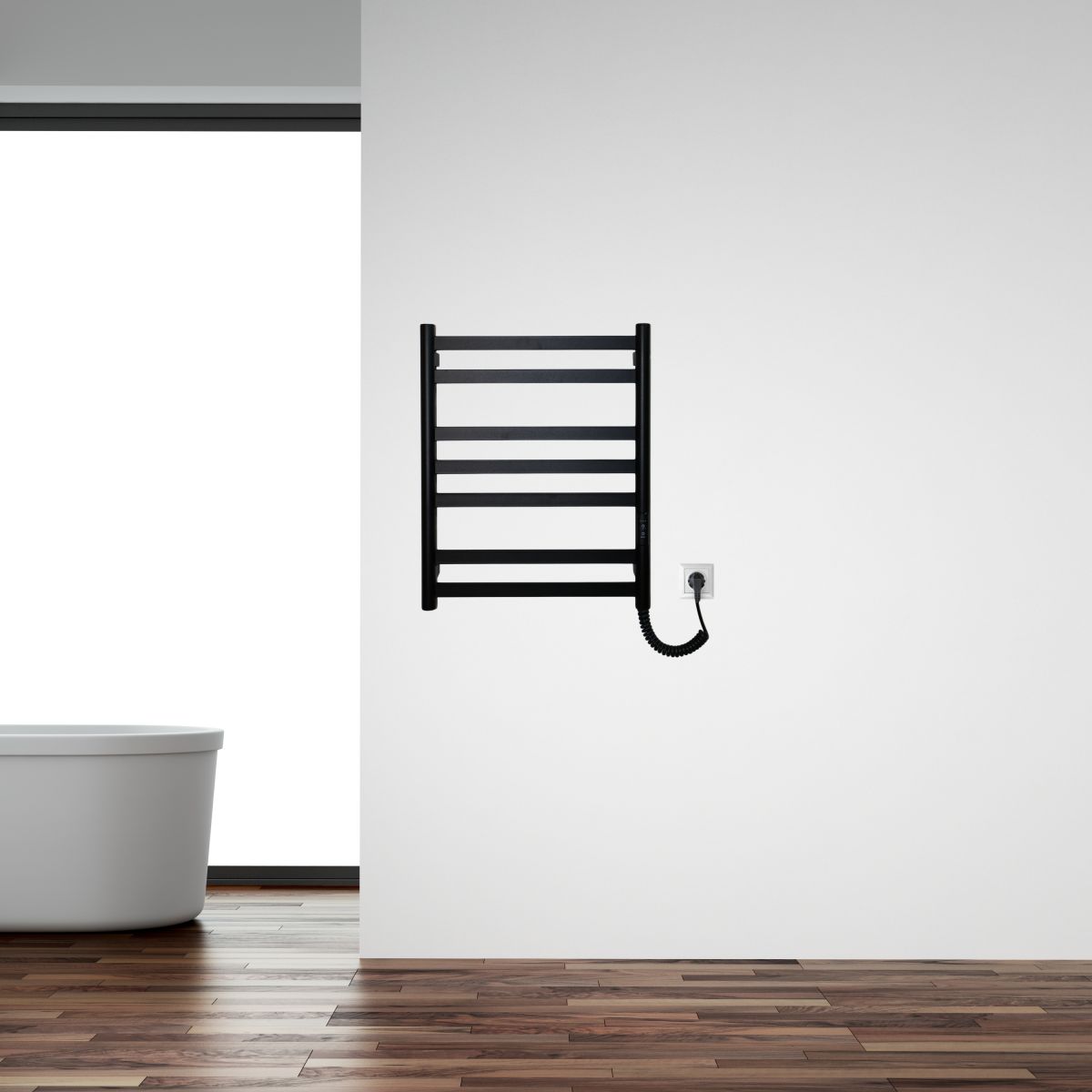 Рушникосушарка електрична Carino MIA з контроллером Чорний матовий 590*490