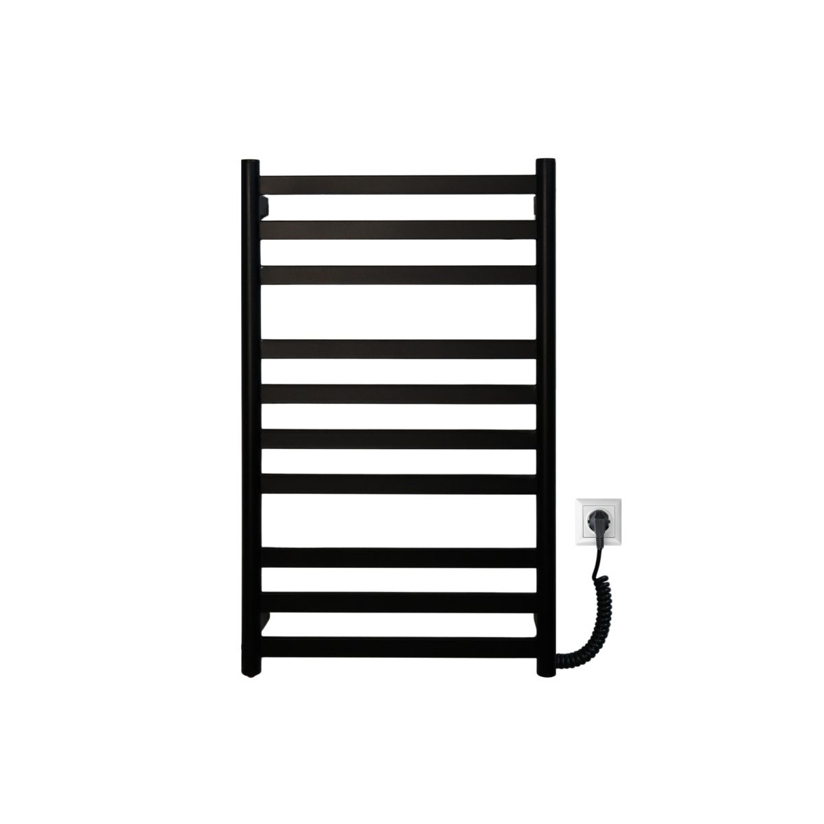 Полотенцесушитель электрический Carino MIA с кнопкой Черный матовый 790*490