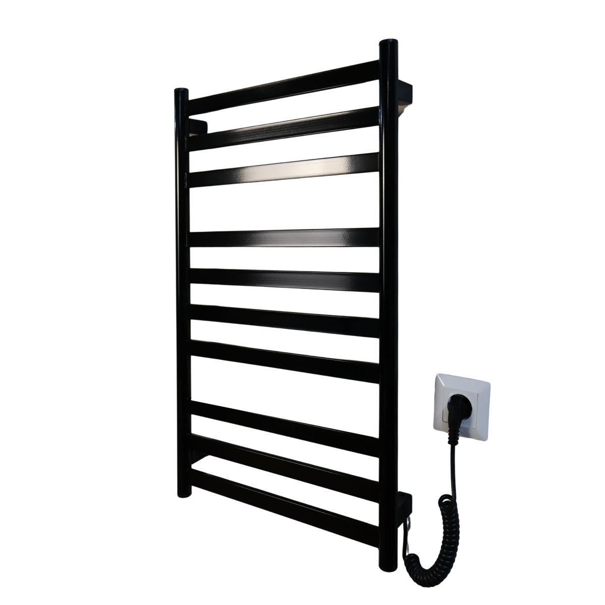 Полотенцесушитель электрический Carino MIA с кнопкой Черный глянец 790*490