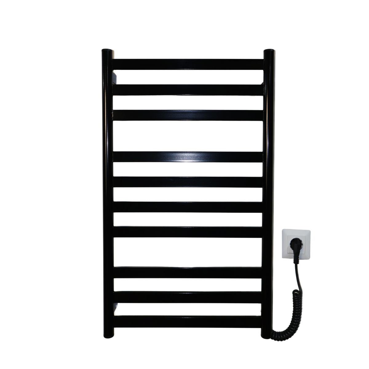 Полотенцесушитель электрический Carino MIA с кнопкой Черный глянец 790*490