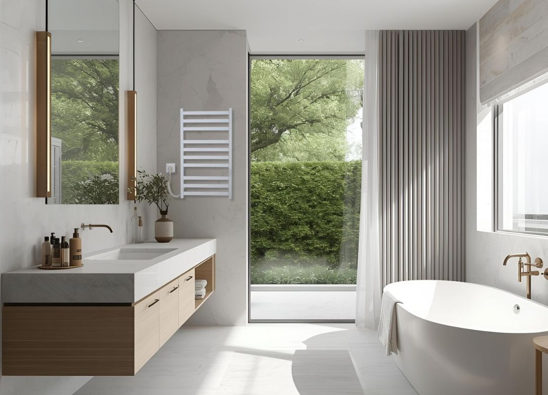 Рушникосушарка електрична Carino MIA з контроллером Білий матовий 790*490