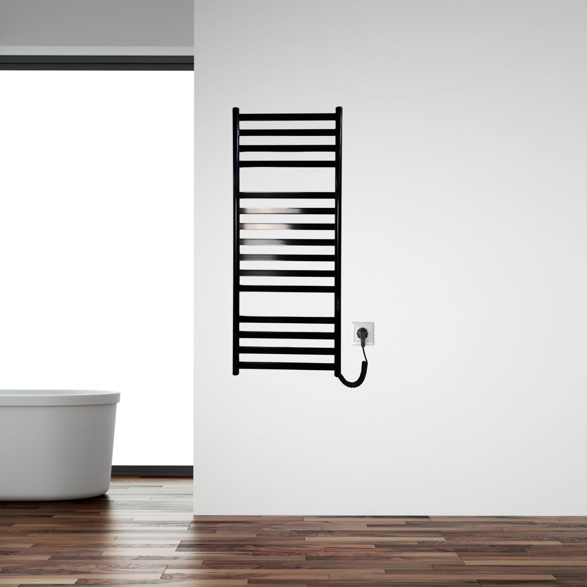 Рушникосушарка електрична Carino MIA з контроллером Чорний глянець 1190*490