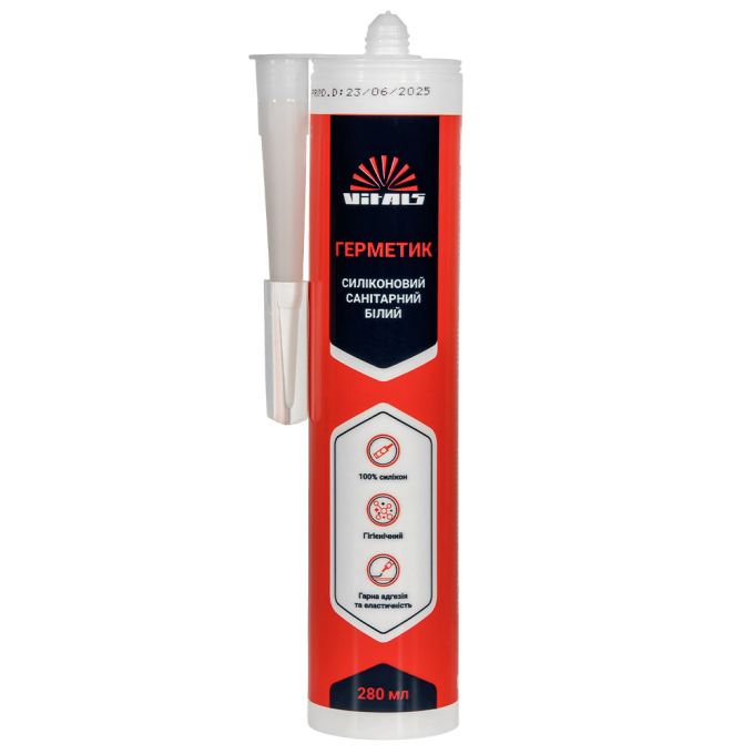 Герметик силіконовий санітарний білий 280 мл Vitals Fix