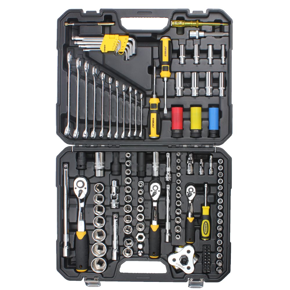 Набір насадок торцевих і біти, ключів, інструментів ¼" ⅜" ½" 128шт CrV SIGMA (6003791)