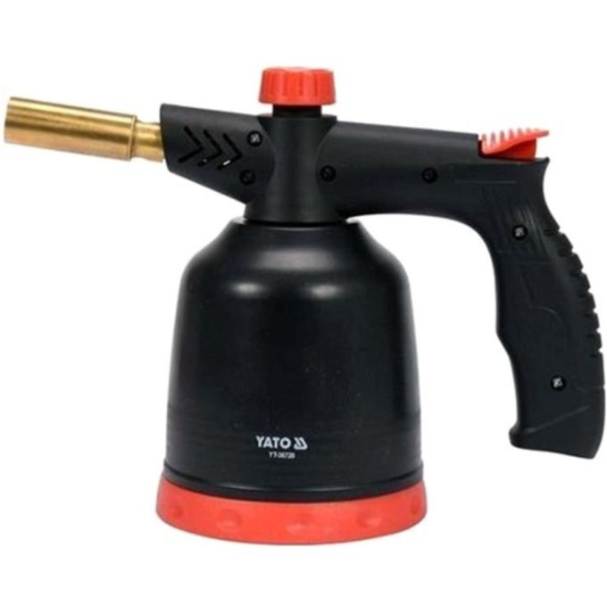 Лампа паяльная газовая с пьезоподжигом YATO, 1.7 кВт, 123 г/час, 360° тип соединения EURO EN417