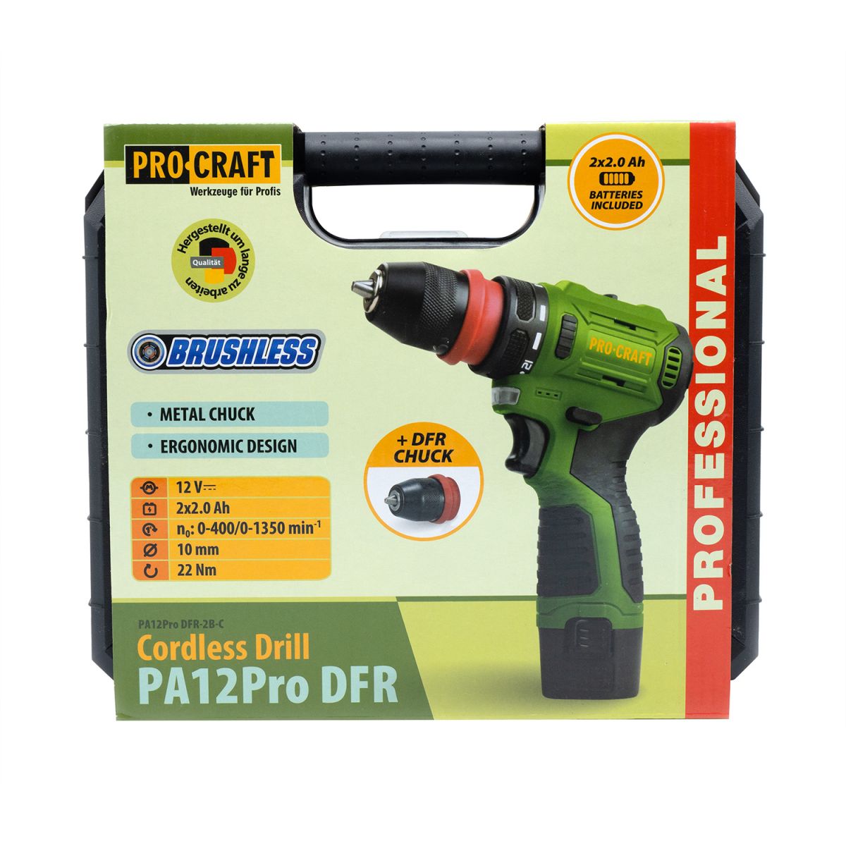 Шуруповерт Procraft PA12Pro DFR (2 акб)