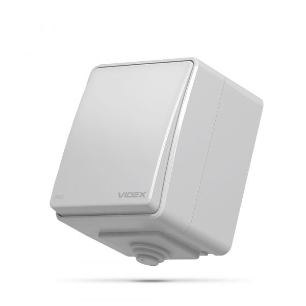 VIDEX BINERA IP65 Вимикач зовнішній 1кл сірий (VF-BNW11-G) (10/100)