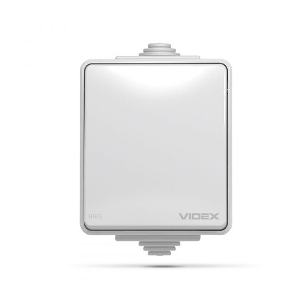 VIDEX BINERA IP65 Вимикач зовнішній 1кл сірий (VF-BNW11-G) (10/100)
