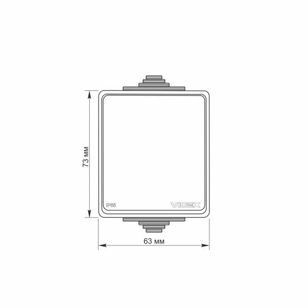 VIDEX BINERA IP65 Вимикач зовнішній 1кл сірий (VF-BNW11-G) (10/100)