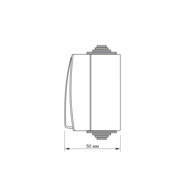 VIDEX BINERA IP65 Вимикач зовнішній 1кл сірий (VF-BNW11-G) (10/100)