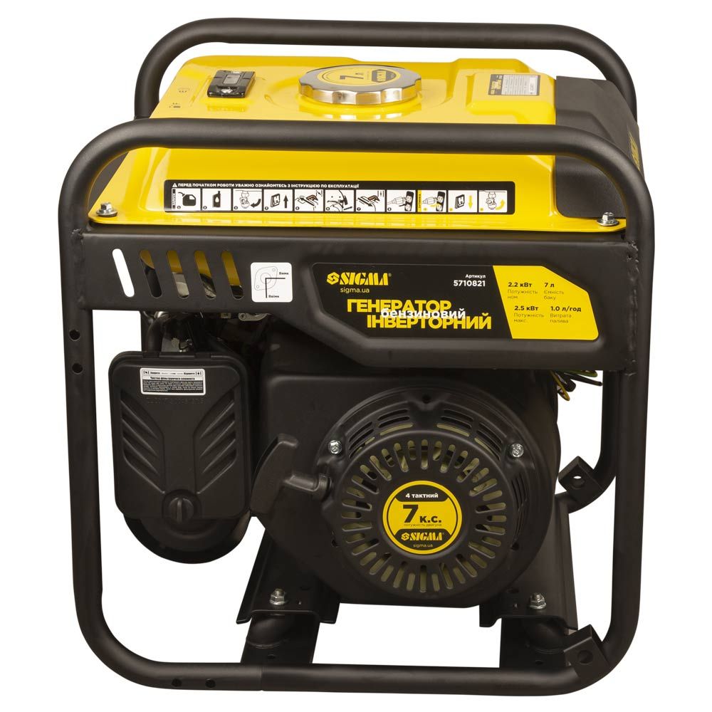 Генератор інверторний бензиновий 220В 2.2/2.5кВт 7л 4-х тактний ручний запуск SIGMA (5710821)
