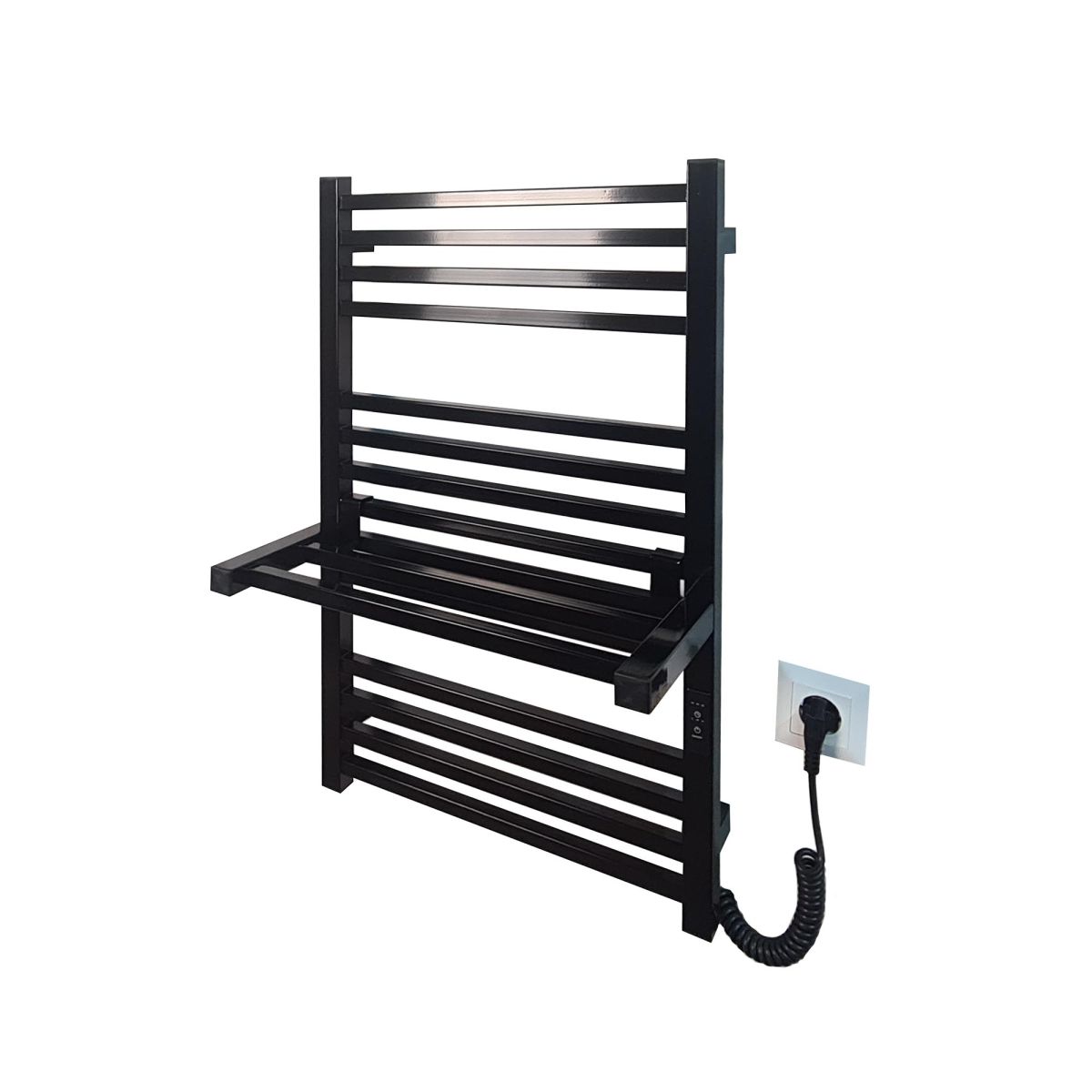 Полочка для полотенцесушителя Carino LORENZO, короткая, Черный глянец