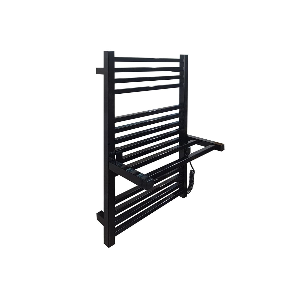 Полочка для полотенцесушителя Carino LORENZO, короткая, Черный глянец