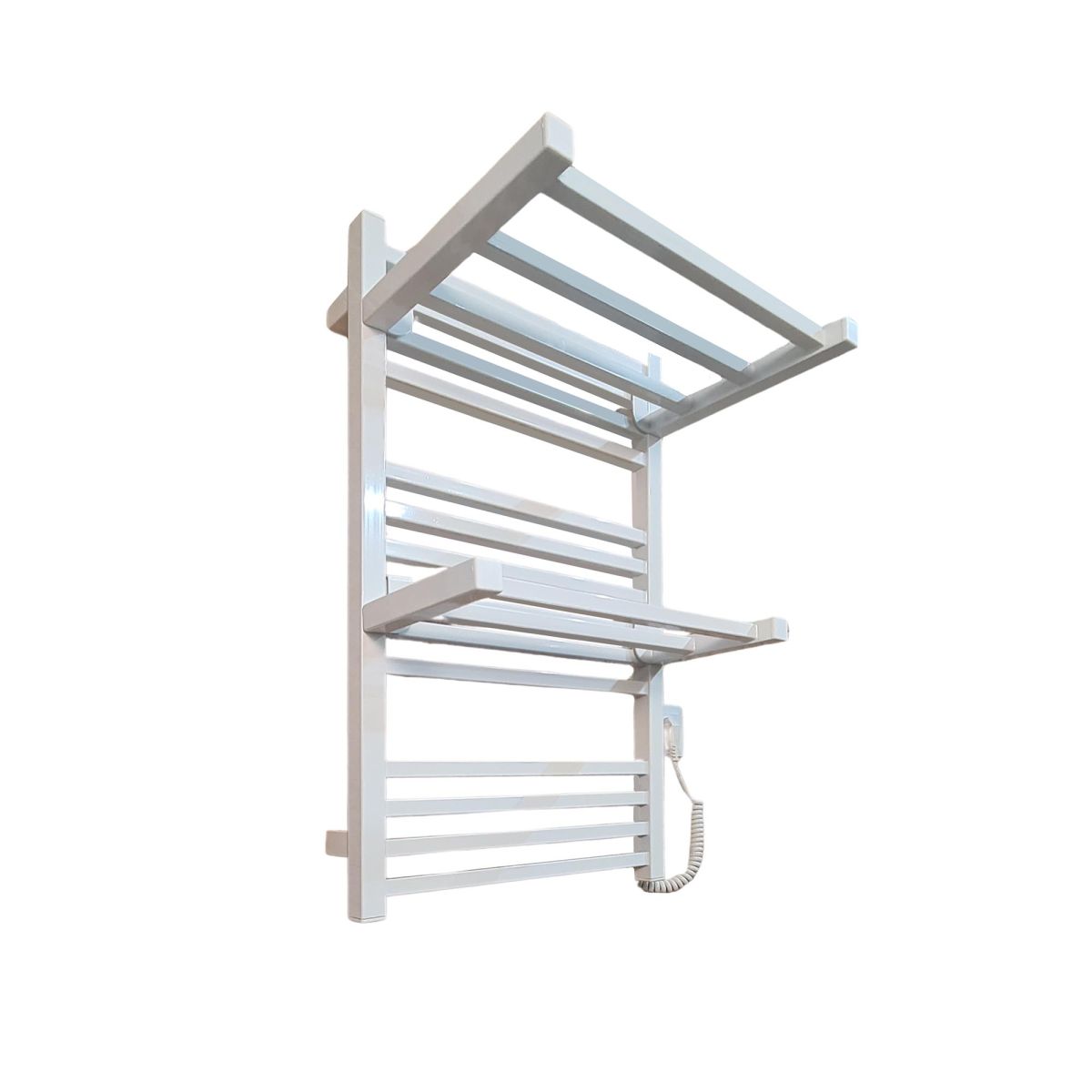 Полочка для полотенцесушителя Carino LORENZO, длинная, Белый глянец