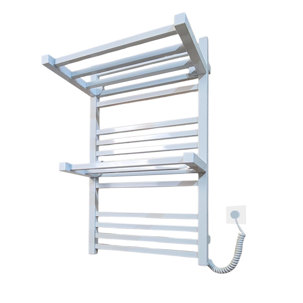 Полочка для полотенцесушителя Carino LORENZO, длинная, Белый глянец