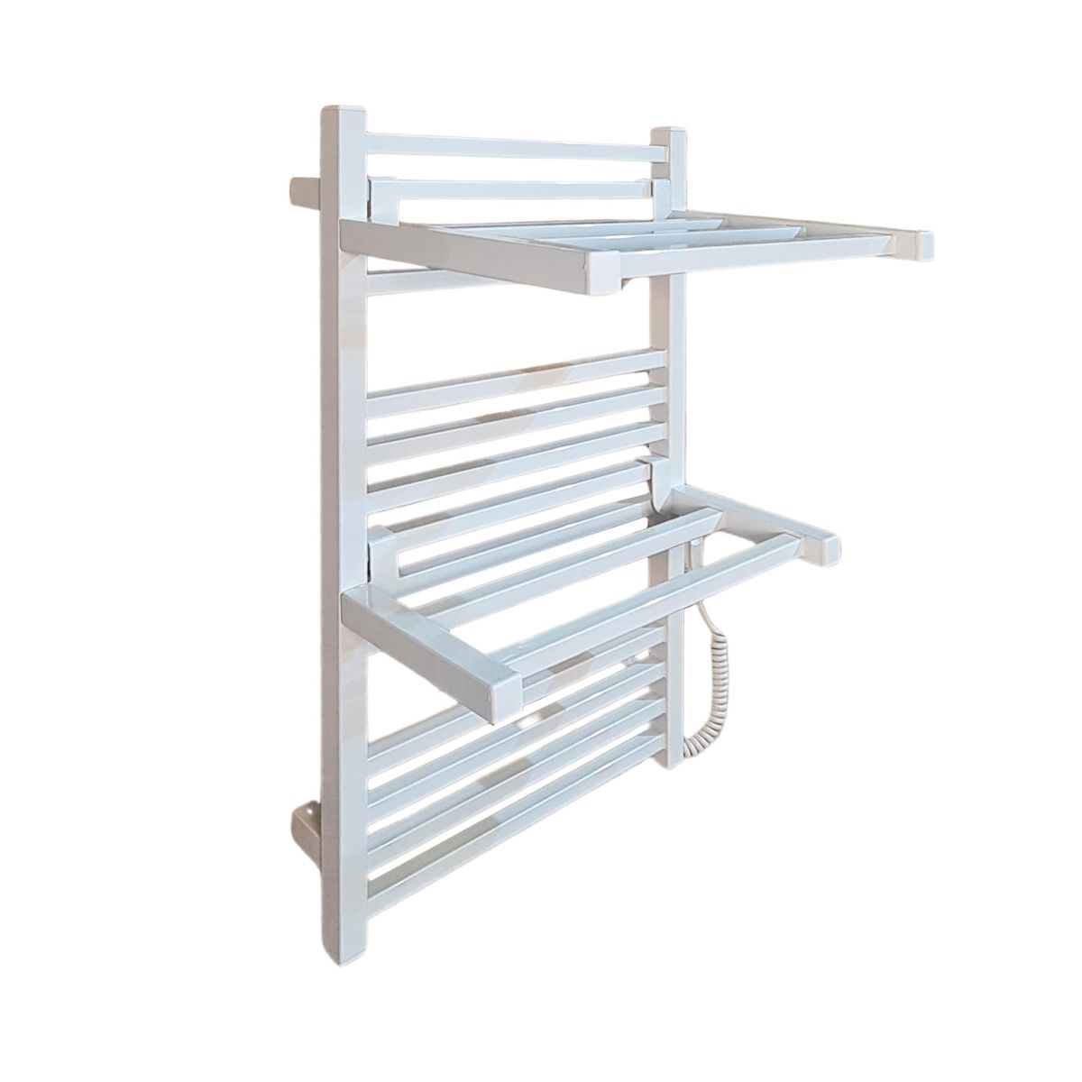 Полочка для полотенцесушителя Carino LORENZO, длинная, Белый глянец