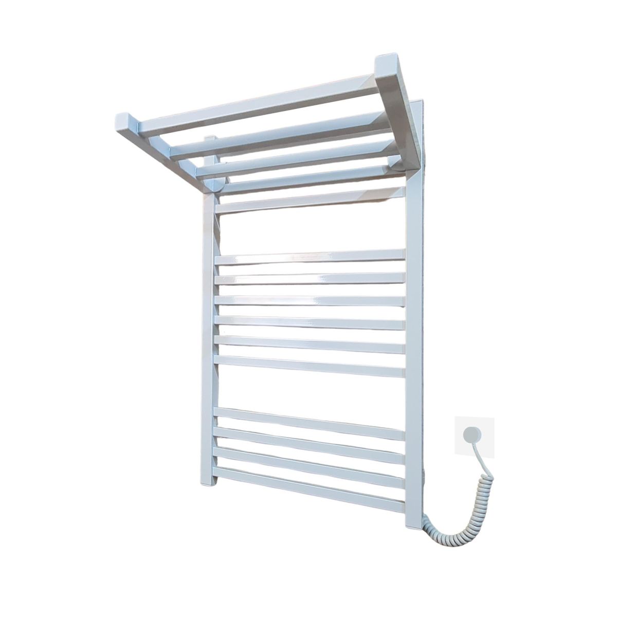 Полочка для полотенцесушителя Carino LORENZO, длинная, Белый глянец