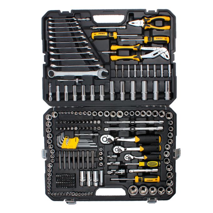 Набір насадок торцевих і біти, ключів, інструментів ¼" ⅜″ ½″ 233шт CrV SIGMA (6003871)