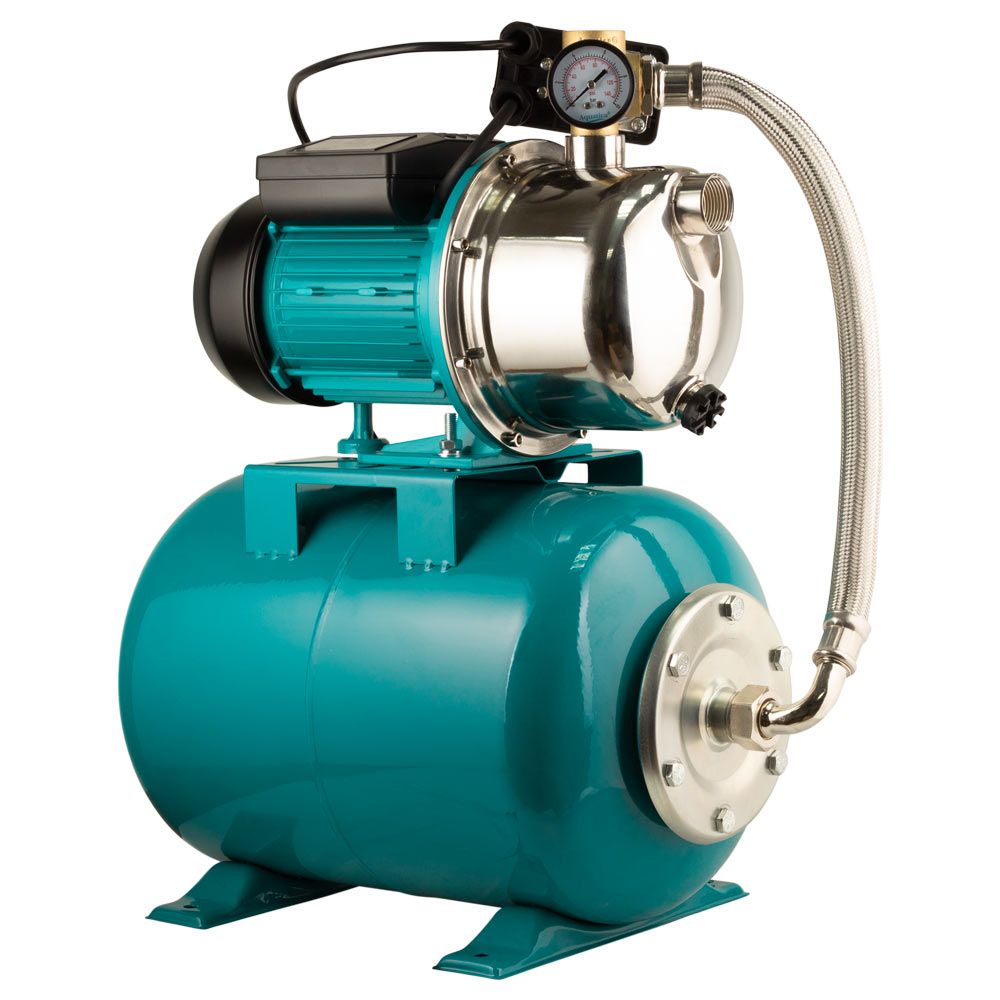 Станція 1.1кВт Hmax 50м Qmax 60л/хв (самовсмоктуючий насос нерж) 24л Україна AQUATICA JETSa100A5/UA