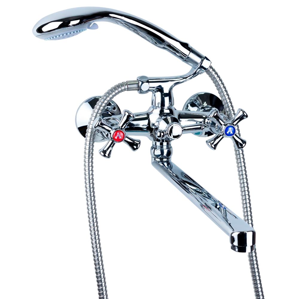 Змішувач PL 1/2" для ванни гусак прямий 350мм дивертор вбудований кульовий AQUATICA PL-5C255C