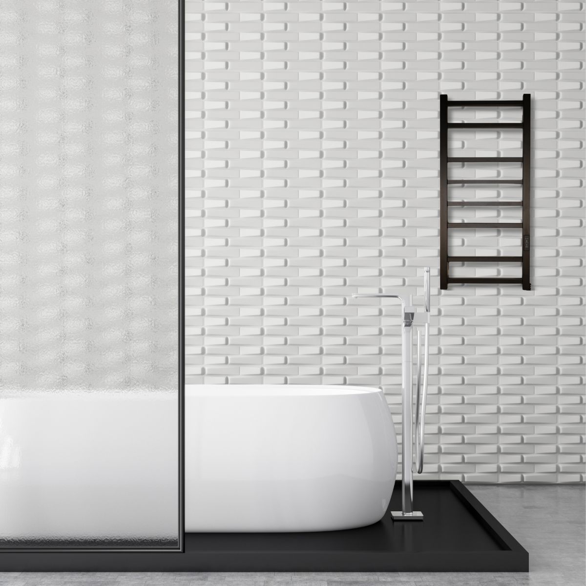 Полотенцесушитель электрический Carino FABIA с контроллером Черный мат 790*370