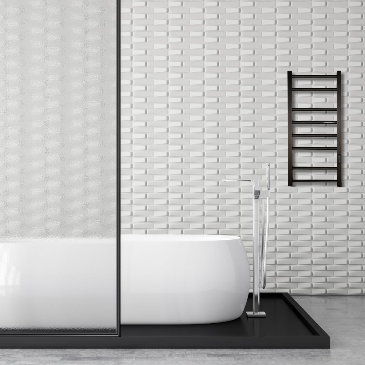 Полотенцесушитель электрический Carino NICOLA с контроллером Черный мат 790*370