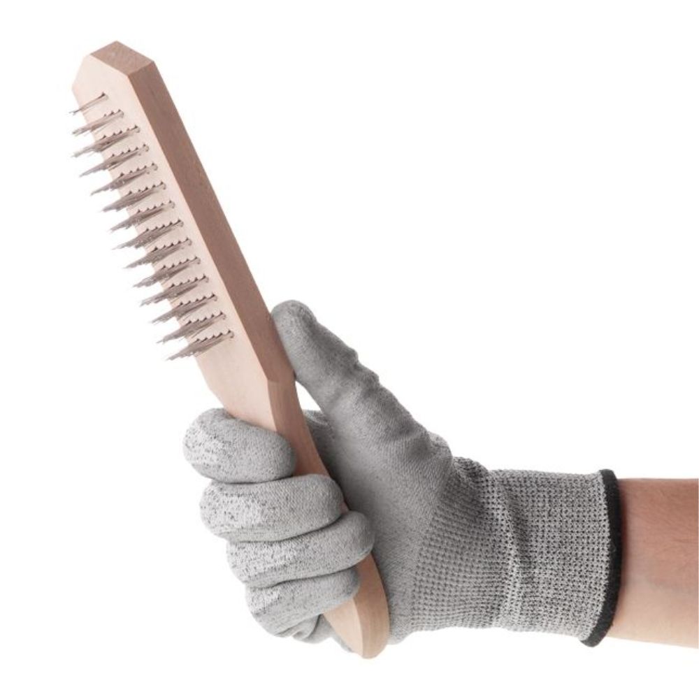 Щітка ручна 5-рядна, дерев'яний корпус INTERTOOL