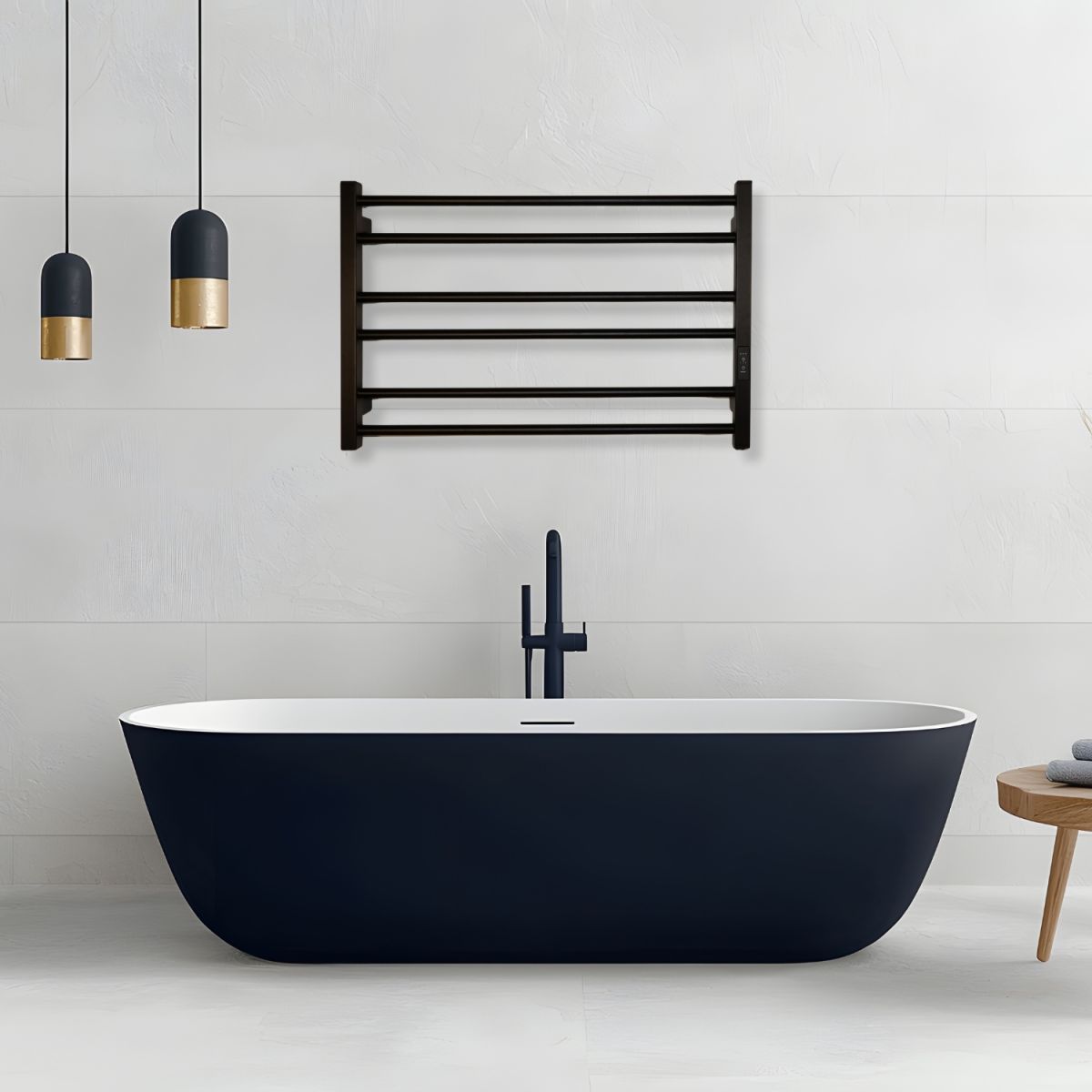 Рушникосушарка електрична Carino SOFIA з контроллером Чорний матовий 490*790