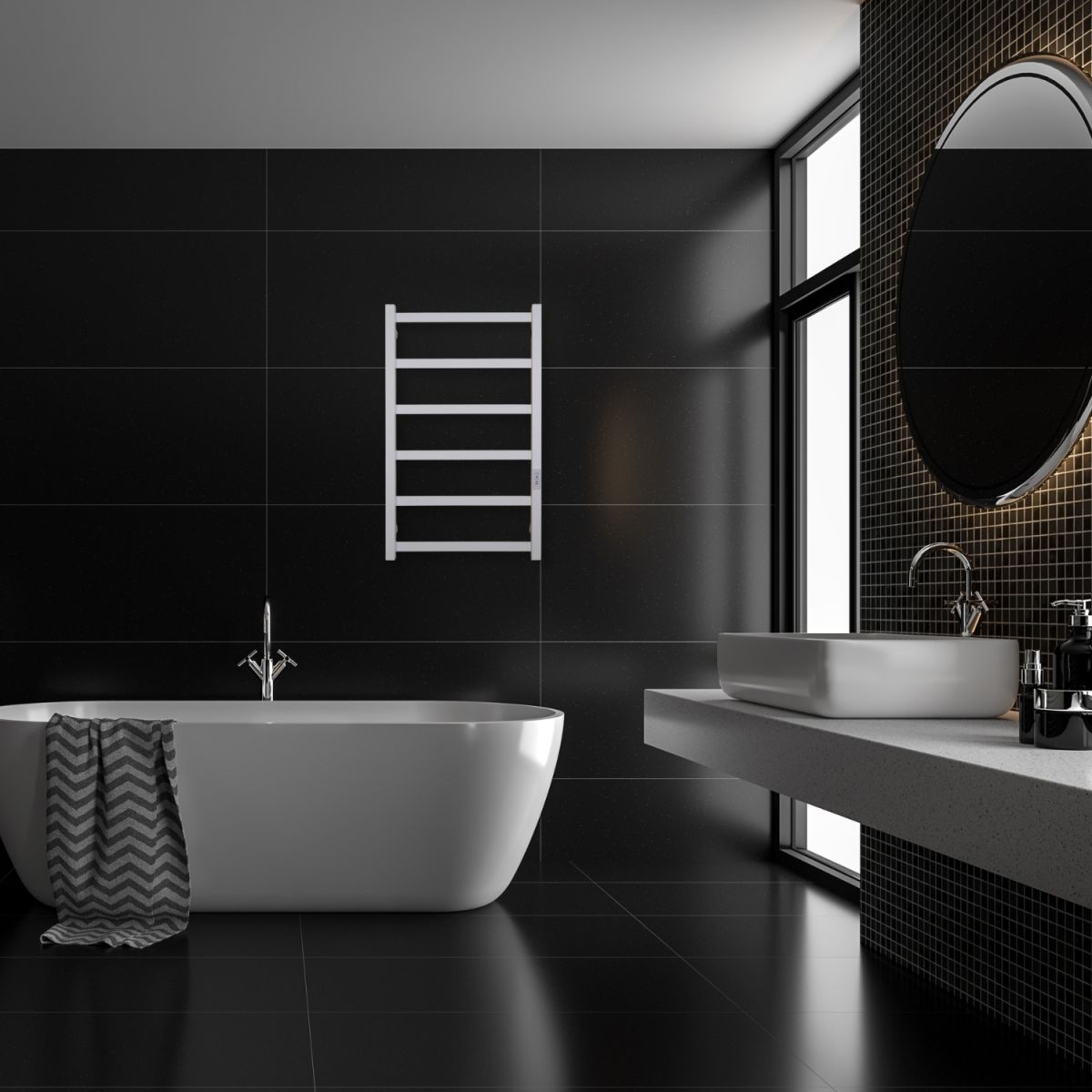 Полотенцесушитель электрический Carino FLAVIA с контроллером Белый матовый 790*490