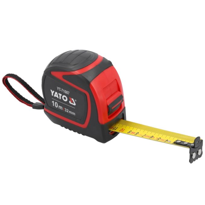 Рулетка YATO : L= 10 м x 32 мм, з сталевою стрічкою, міліметрова шкала