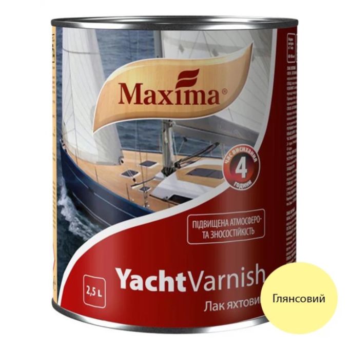 Лак яхтенный алкидно-уретановый глянцевый ТМ "Maxima" - 2,5 л
