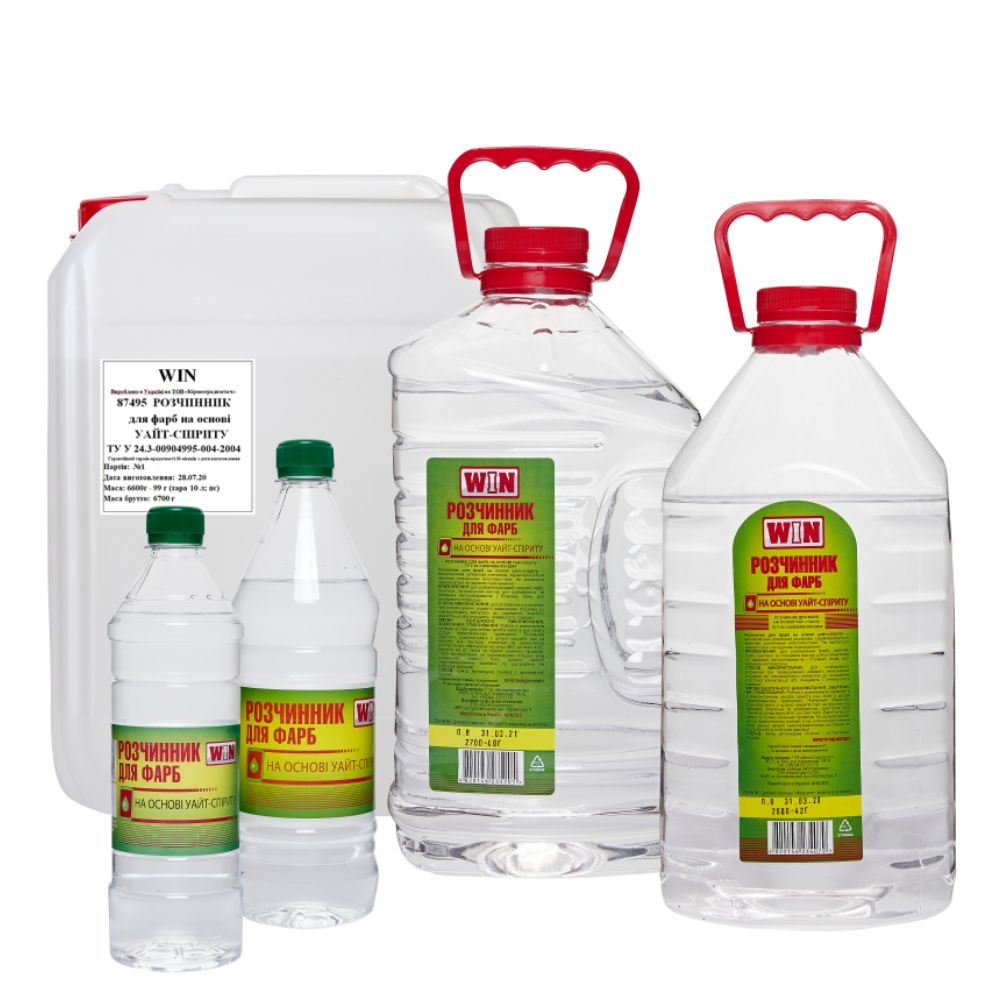 Растворитель для красок на основе Уайт-спирита ТМ WIN 1л (0,58 кг)