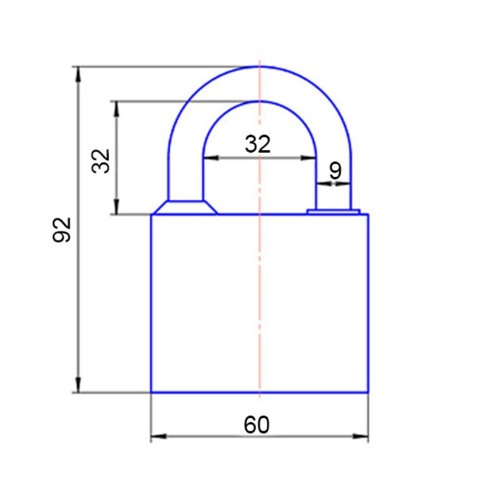 Замок навесной APECS PD-03-60 (3 ключа)