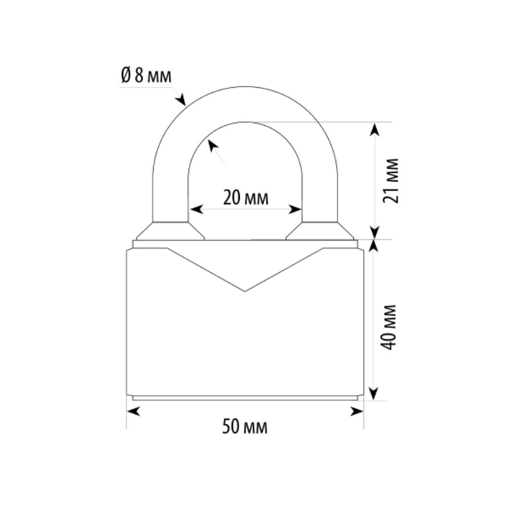 Замок навісний АВАНТЕК LXCP 50 один секрет (3 ключа)