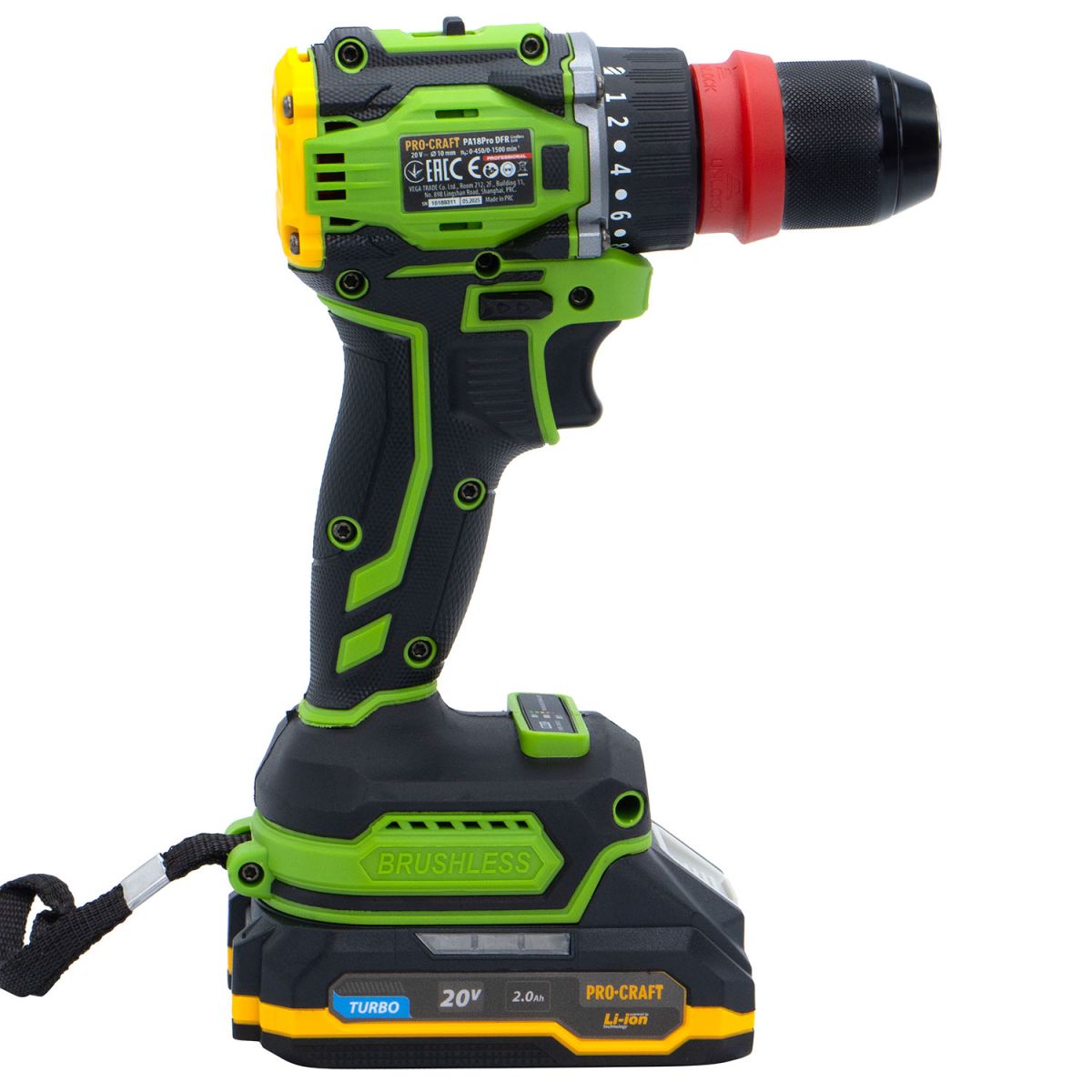 Шуруповерт Procraft PA18Pro DFR (з 1 АКБ 2Аг)