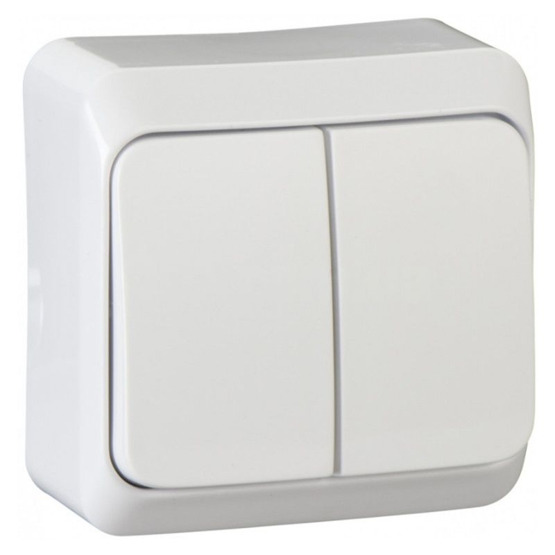Выключатель 2-кл. наружного монтажа IP20 Prima Schneider Electric белый белый