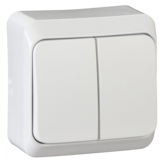 Выключатель 2-кл. наружного монтажа IP20 Prima Schneider Electric белый белый