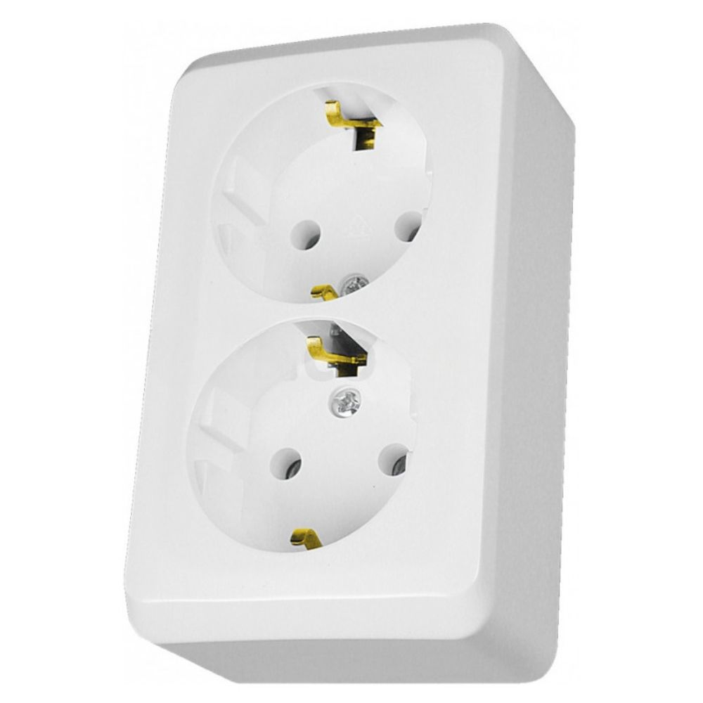 Розетка подвійна з з/к 16А зовнішнього монтажу IP20 Prima Schneider Electric білий