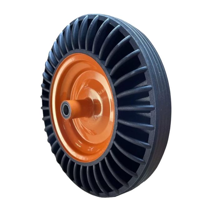 Колесо суцільногумове 4,0х8 без віськи 20 мм оранж диск, BLUETOOLS