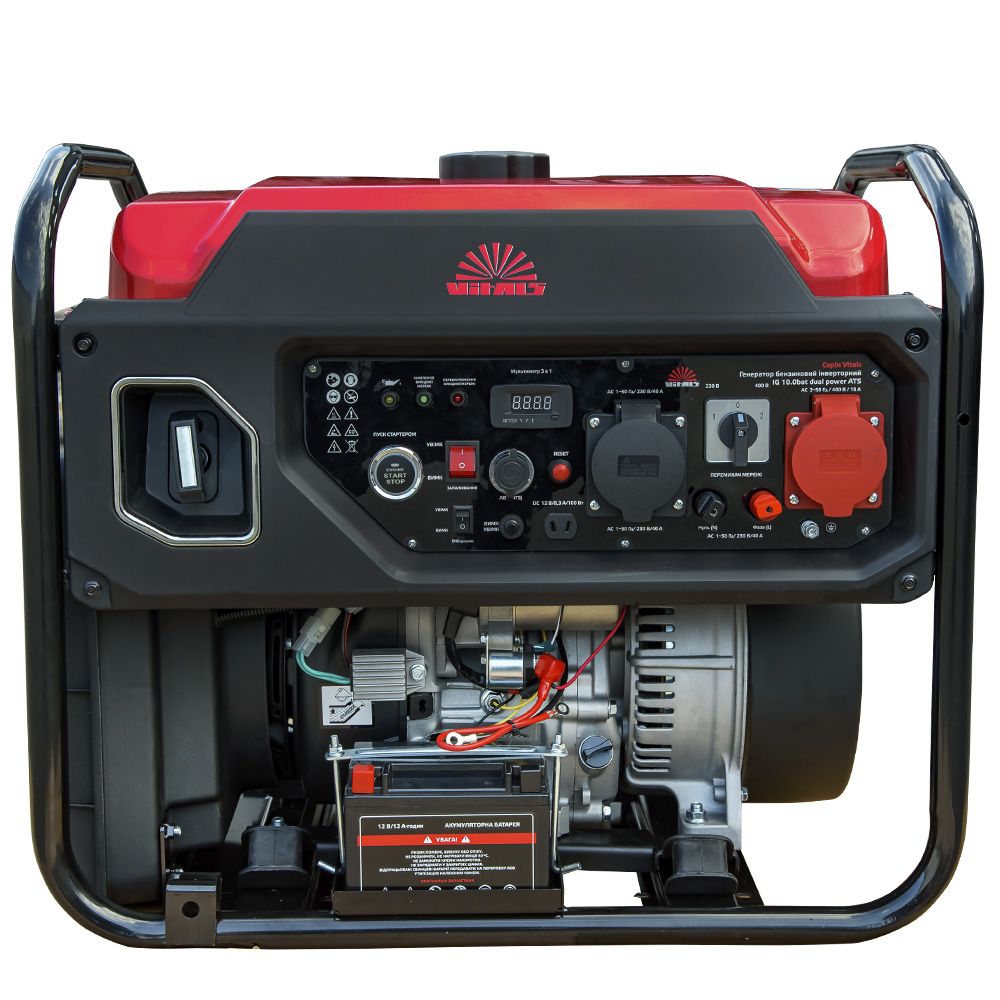Генератор бензиновий інверторний Vitals IG 10.0bat dual power + ATS