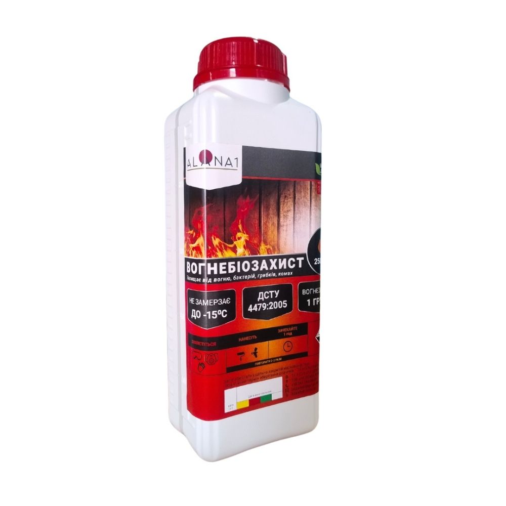 Средство огнебиозащитное, готовый раствор АЛАНА-1 прозрачный, 1кг