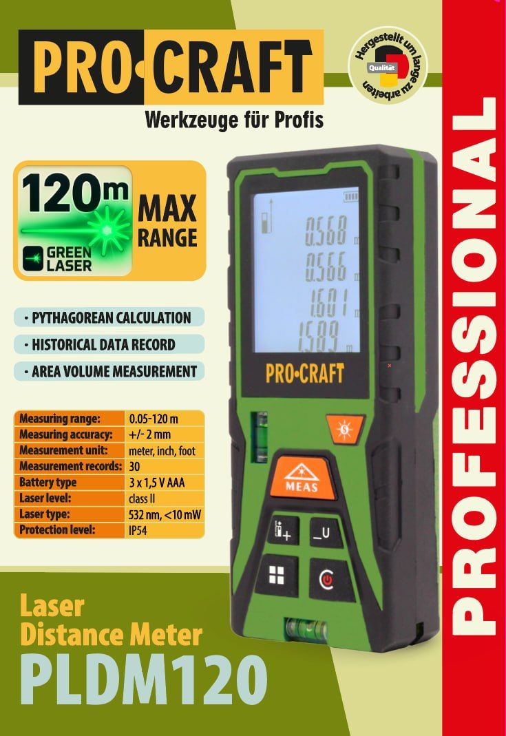Лазерный дальномер Procraft PLDM120 Лазерный дальномер Procraft PLDM120